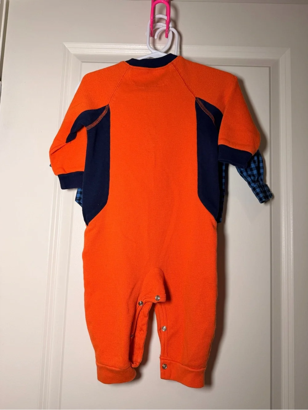 Ralph Lauren Orange Baby One-Piece with Navy Trim 9M